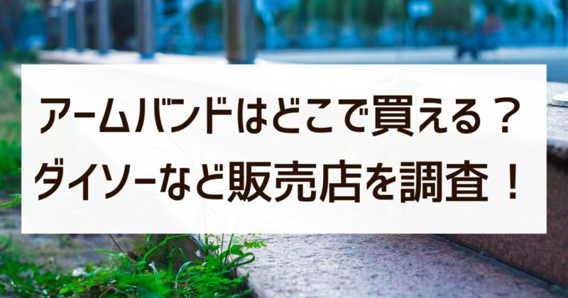 アームバンド　どこで売ってる　ダイソー　販売店　調査