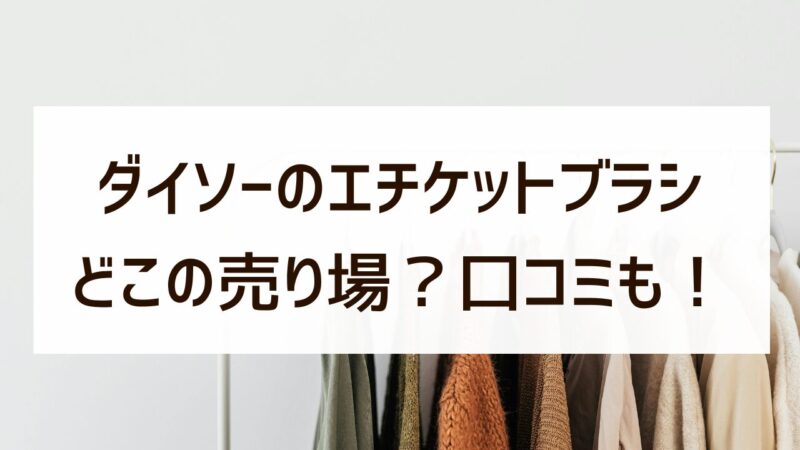 ダイソー エチケットブラシ どこの売り場？ 口コミ